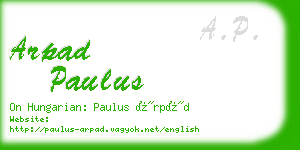 arpad paulus business card